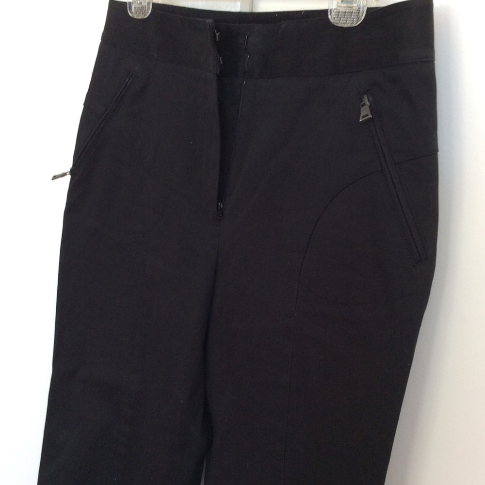 [Etcetera] black suede pant with front zippers